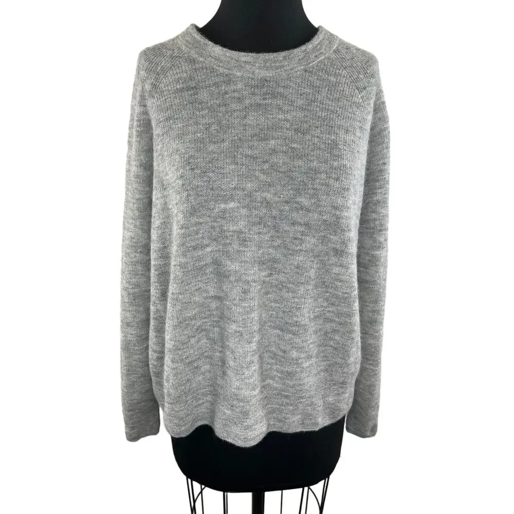 Madewell Gray Long Sleeve Crewneck Long Raglan Sleeve Pullover Sweater Size L